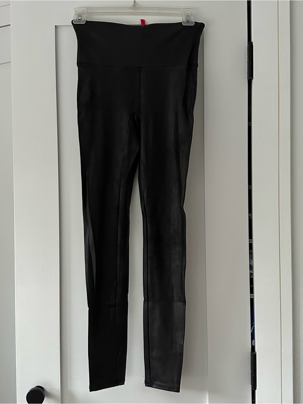 SPANX Faux Leather Black High-Waist Power Leggings